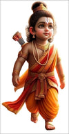 PVC Vinyl Lord Ram ji God of Ayodhya Ram Wall Sticker for Kids Room/Living Room Wall Sticker Size - 31x60 cm Pack of 1
