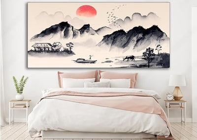 Canvas Print Hill for Living Room | Bedroom | Drawing Room & Office Walls (Canvas Print, Painting, wallpainting, 48x24 inch) unframed canvas painting