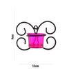 Set of 1 Wall Hanging Tealight Candle Holder Metal Wall Sconce with Glass Cups - Decorations Items for Home Wall Decor - Butterfly Pink