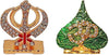 Combo of 2 Punjabi Khanda Symbols of Sikh Idol & Lord Om Sign Idol Home Dcor Pooja Statue Gift Item Decorative Showpiece