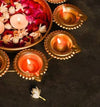 Decorative Metal Diya Traditional Lotus Urli Tealight Holder Golden Bowl for Floating Flowers and Tea Light Candles Home
