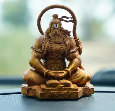 Hindu Gods : Hanuman Ji Dhyan Mudra Meditation Idol for Home, Car Dashboard Decorative Showpiece