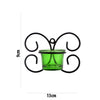 Set of 1 Wall Hanging Tealight Candle Holder Metal Wall Sconce with Glass Cups - Decorations Items for Home Wall Decor - Butterfly Green