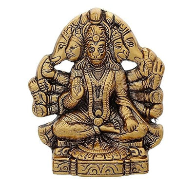 Hindu Gods : Panchmukhi Hanuman Ji Idol for Home Decor Gifting Protection from Evil Eye Decorative Showpiece