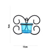 Set of 1 Wall Hanging Tealight Candle Holder Metal Wall Sconce with Glass Cups - Decorations Items for Home Wall Decor - Butterfly Skyblue