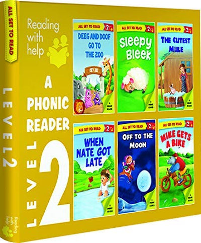 All set to Read- A Phonic Reader- Level 2 ( 6 books) by Om Books Editorial Team [Paperback]