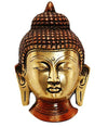 Brass Statue Lord Buddha Face Wall Hanging for Blessing, Happiness, Health, Home & Office with Antique Look