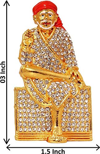 Punjabi Khanda Symbols of Sikh Idol and Lord Sai Baba/Shirdi Shri Sai Nath Idol - Home & Temple Decor God Figurine