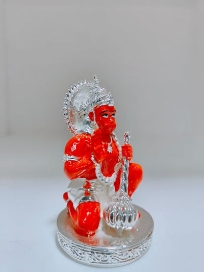 Hindu Gods : Hanuman Ji Silver Plated Small Idol