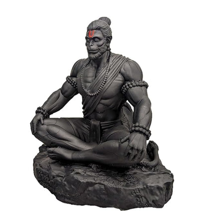 Hindu Gods : Hanuman Ji Meditation Idol for Home, Car Dashboard - Black