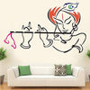 Lord Krishna Flute Hindu God Creative Decorative PVC Vinyl Wall Sticker (90 cm X 55 cm) -WS118