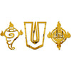 Shanku Chakra Namah (Size 41 x 17 cm) Pooja Room Sticker for Home, Festival Wall Mirror Stickers, Acrylic Stickers, Wall Stickers for Hall Room, Bed Room, Kitchen (Golden)