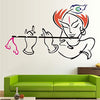 Lord Krishna Flute Hindu God Creative Decorative PVC Vinyl Wall Sticker (90 cm X 55 cm) -WS118
