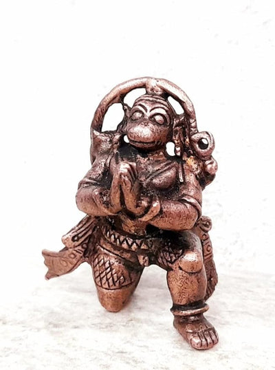 Hindu Gods : Hanuman Ji Patina Antique Finish Copper Idol - Pack of 1 Piece