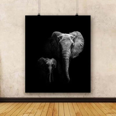 Canvas Print Mother Walking With Her Baby | Unframed Canvas Painting for Bedroom & Living Room | 16 x 18.8 inch (41 x 48 cms)