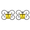 Set of 1 Wall Hanging Tealight Candle Holder Metal Wall Sconce with Glass Cups - Decorations Items for Home Wall Decor - Butterfly Yellow