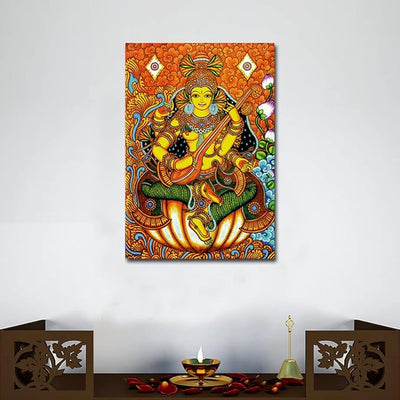 Canvas Print ArtPainting|Maa Saraswati|Art|Size-13X9 Inches.