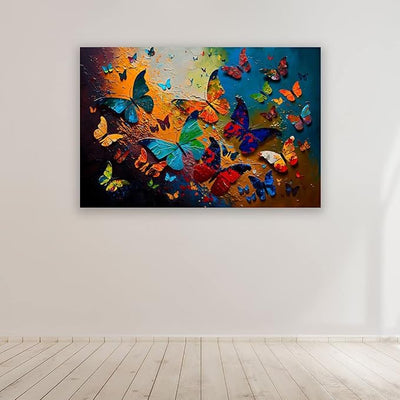 Canvas Print Colourful Butterfly Unframed Canvas Painting for Wall Decoration(8" x12inch)