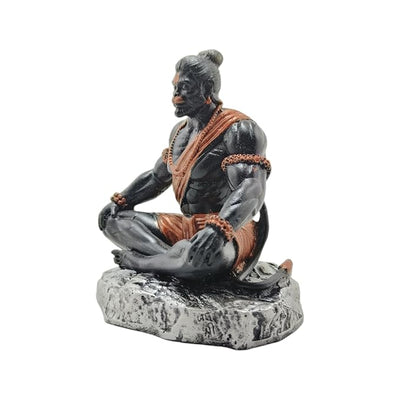 Hindu Gods : Hanuman Ji Handcrafted Black and Copper Resin StatueFor Puja Room or Altar,Living Room,Home Temple,Meditation Corner,Yoga Room,Gift,dashboard & Study Room