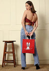 Trendy Red Jute Bags Eco-Friendly Jute Bags Tiffin/Shopping Grocery Multipurpose Hand Bag with Zip & Handle