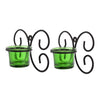 Set of 1 Wall Hanging Tealight Candle Holder Metal Wall Sconce with Glass Cups - Decorations Items for Home Wall Decor - Butterfly Green
