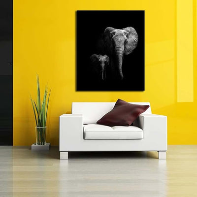 Canvas Print Mother Walking With Her Baby | Unframed Canvas Painting for Bedroom & Living Room | 16 x 18.8 inch (41 x 48 cms)