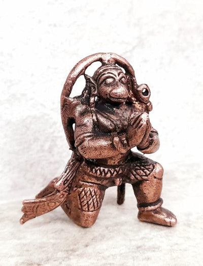 Hindu Gods : Hanuman Ji Patina Antique Finish Copper Idol - Pack of 1 Piece