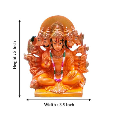 Hindu Gods : Panchmukhi Hanuman Ji Resin Statue Idol for Home & Pooja, Room Decoration & Car Dashboard