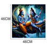 Smiley God Mahadev & Krishna Wall Poster for Livng Room, Kids Room, Office (Size - 46CM X 46CM)