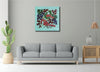 Canvas Print Digital  - Beautiful Peacock Gond Art - For Your Beautiful Space - Painting Suitable Size 12X12 inches ½ inch Additional Border Each Side.