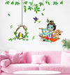 Religious God Krishna with Birds nest Combo Wall Stickers |PVC Vinyl | Multicolour