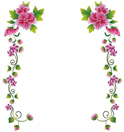 Flower Vines' Wall Sticker (PVC Vinyl, 70 cm x 25 cm, Multicolour)