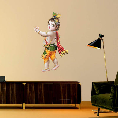Dancing Krishna Combo Modern Art 50 Wall Sticker for Room 50 or 70 cm Pack of 2 Large Sticker, Vinyl,