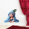 Cute Little Krishna Baby Krishna Lord Krishna God Krishna Wall Sticker Kids Room Living Room Bedroom Size - 60 x 60 cm Pack of - 1 Sky collour