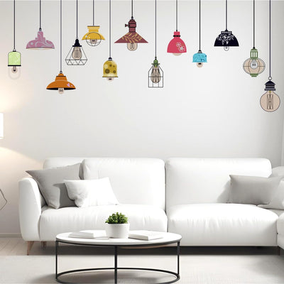 Vinyl Hanging Lamps Wall Reusable Self-Adhesive Sticker (59.05X0.39X23.62 Inches, Multicolour)