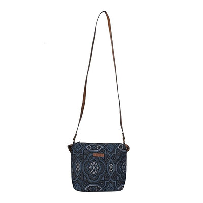 Women's Premium Cotton/Full Sling Shoulder Bag - BLUE