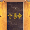Shanku Chakra Namah (Size 41 x 17 cm) Pooja Room Sticker for Home, Festival Wall Mirror Stickers, Acrylic Stickers, Wall Stickers for Hall Room, Bed Room, Kitchen (Golden)