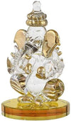 Handmade glass Ganesha idol, elegantly designed, depicting Lord Ganesha, ideal for pooja car and spiritual decor."