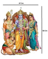 Shri Ram Darbar Sita Laxman with Hanuman ji God Wall Sticker for Pooja Room, Living Room,Office (Size -47Cm X 60Cm)