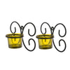 Set of 1 Wall Hanging Tealight Candle Holder Metal Wall Sconce with Glass Cups - Decorations Items for Home Wall Decor - Butterfly Yellow