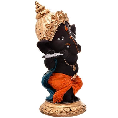 Handcrafted resin Ganesha idol, 600 grams, 20.5x15.2x15.2 cm, perfect for home decor and spiritual harmony, symbolizing good luck and prosperity."
