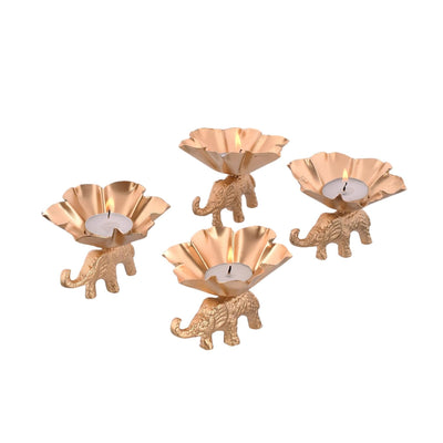 Elegant Metal Tea Light Candle Holder Set of 4 for Home Decor