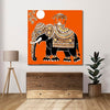 Canvas Print Traditional Art Canvas Paintings, Royal Elephant, Indian Art, Kalamkari Art, Madhubani Art, Canvas painting for Living Room, Rajasthani Art, Unframed, Fabric, Size - 12 X 12 inches.