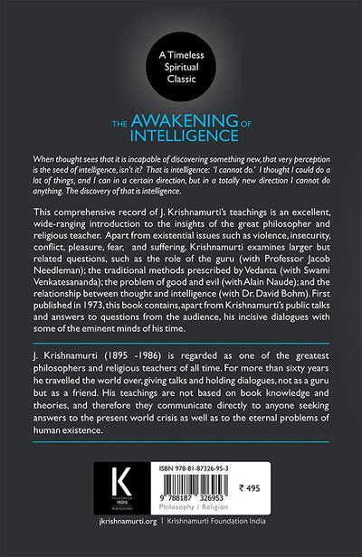 THE AWAKENING OF INTELLIGENCE by J.KRISHNAMURTI [Paperback]