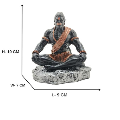Hindu Gods : Hanuman Ji Handcrafted Black and Copper Resin StatueFor Puja Room or Altar,Living Room,Home Temple,Meditation Corner,Yoga Room,Gift,dashboard & Study Room