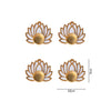 Lotus Glass Tea Light Holder Set of 4, Diwali Decoration Items for Home Decor