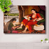 Canvas Print Unframed Rolled Art Print Canvas Rajasthani Woman Wall Painting for Home Decor And Office