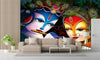 Radha Krishna Religious Sticker Wallpaper for Room Home Office Wall Decor (Size 24X36 Inch)