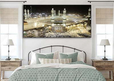 Canvas Print Makka Madina Canvas Big Painting for Living Room | Bedroom | Drawing Room & Office Walls (Canvas Print, Painting, wallpainting, 48x24 inch) unframed canvas painting