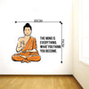 Peaceful Buddha and Quote on Mind ' Large Size (Wall Coverage Area - Height 75 cms X Width 95 cms)(Pack of 1) Wall Sticker